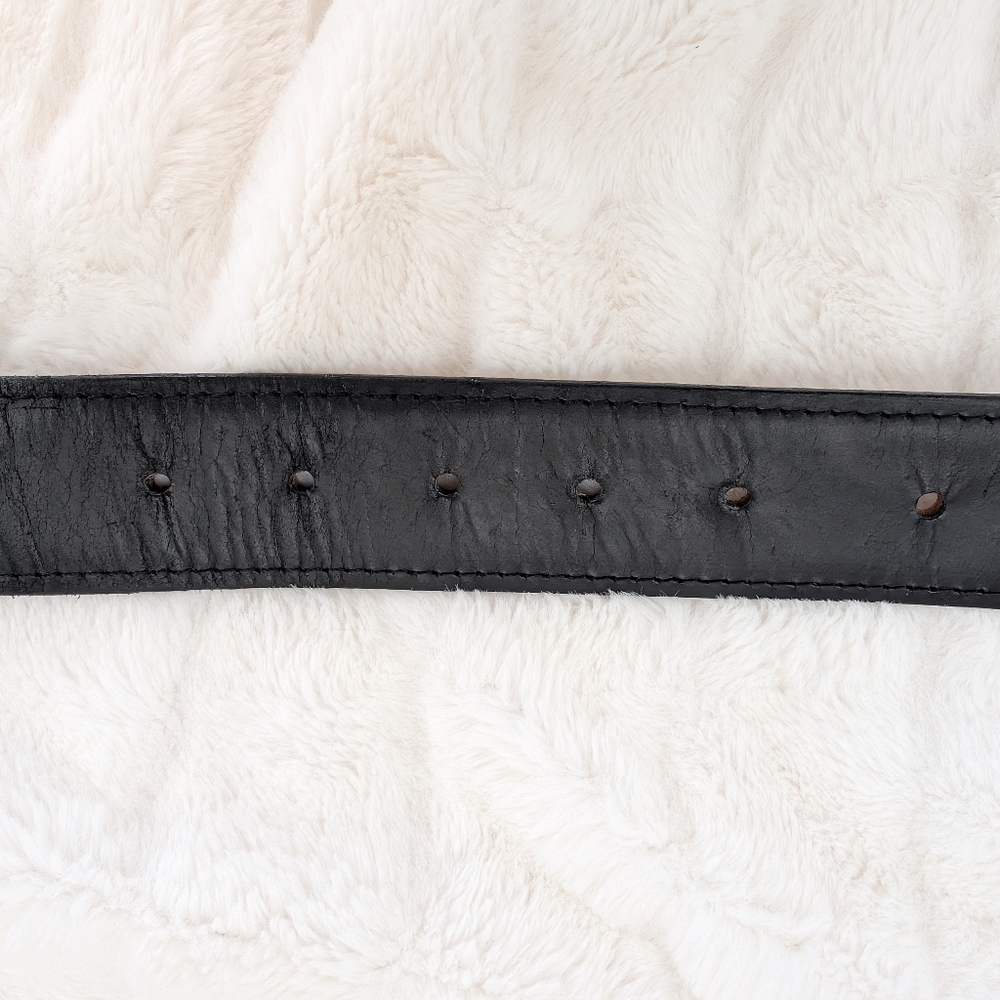 White Diamond Black Cowboy Boots with Red Floral Embroidery Size 6.5 & Belt - Picture 13 of 13